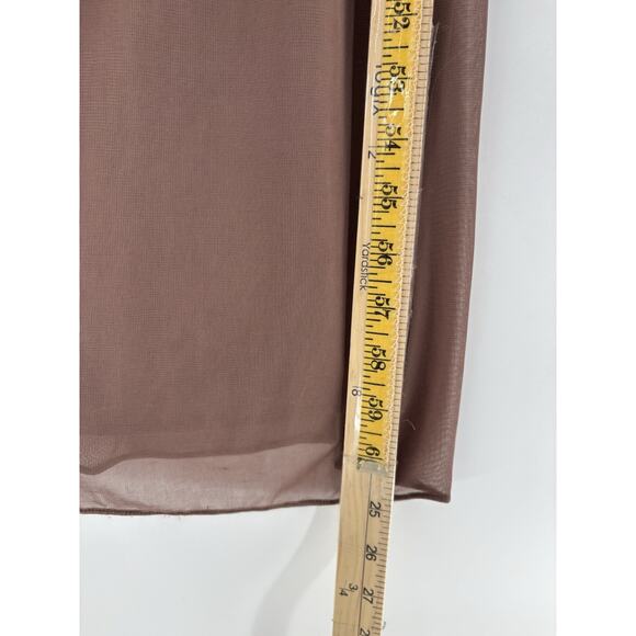 NWT Alex Evenings Dress Womens 18W Latte Brown Floral Sequin Lace Ruffles Ruched - Picture 15 of 16